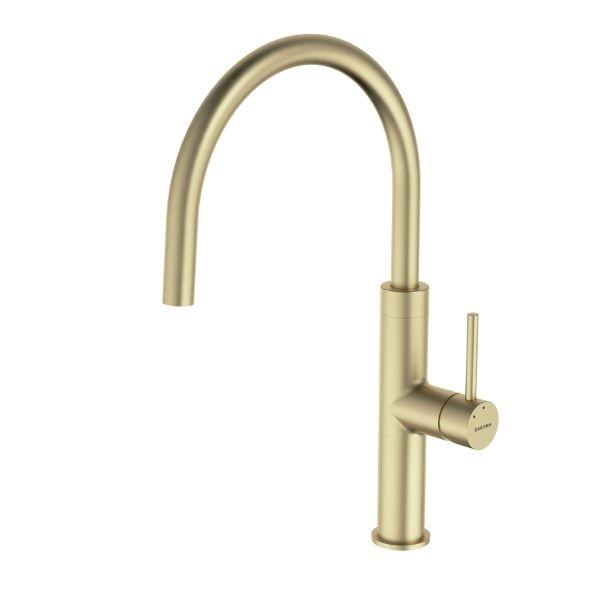 Caroma Liano II Sink Mixer Lead Free - Brushed Brass-96379BB56AF-blue-leaf-bathware