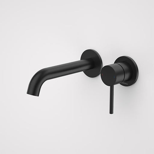 Caroma Liano II Wall Basin/Bath Mixer Set Matte Black-96344B6A-blue-leaf-bathware