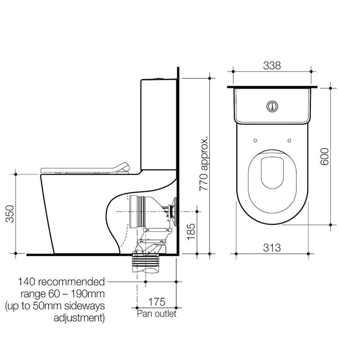 Caroma Liano Junior Cleanflush Wall Faced Toilet Suite-766630W-blue-leaf-bathware