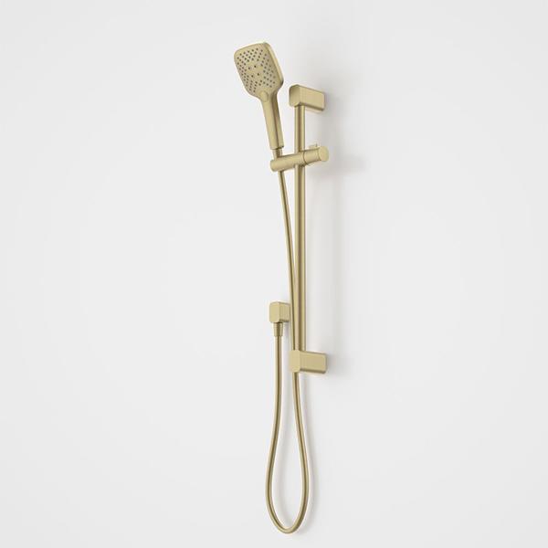 Caroma Luna Multifunctional Rail Shower Brushed Brass-90384BB4F-blue-leaf-bathware