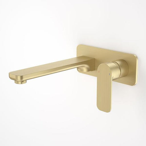 Caroma Luna Wall Basin/Bath Mixer Brushed Brass-68186BB6A-blue-leaf-bathware