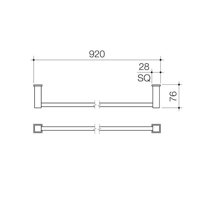 Caroma Quatro Single Towel Rail 920mm-90729C-blue-leaf-bathware