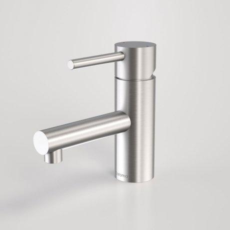 Caroma Titan Stainless Steel Basin Mixer-99000SS6A-blue-leaf-bathware