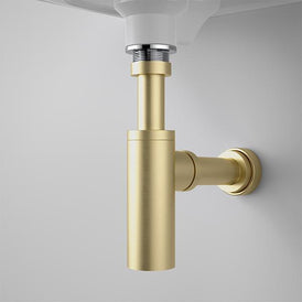 Caroma Urbane II 40mm Bottle Trap Brushed Brass-687294BB-blue-leaf-bathware