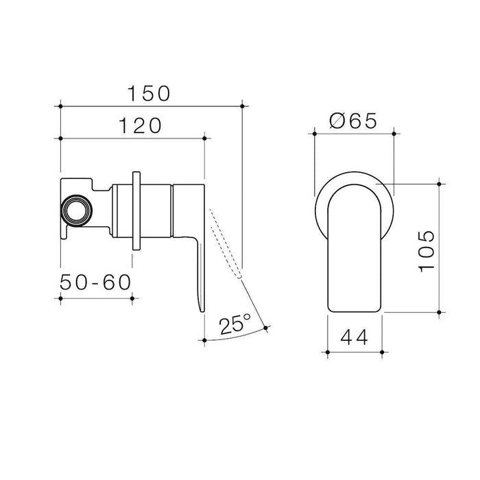 Caroma Urbane II Bath / Shower Mixer Round Plate - Gun Metal-99648GM-blue-leaf-bathware