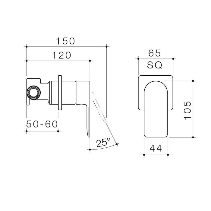 Caroma Urbane II Bath / Shower Mixer Square Plate - Brushed Nickel-99649BN-blue-leaf-bathware