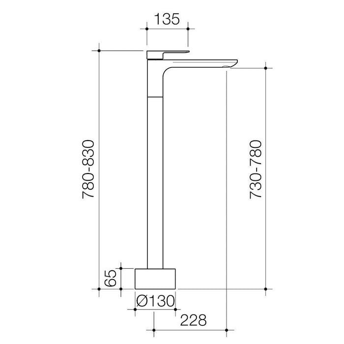 Caroma Urbane II Freestanding Bath Filler - Brushed Nickel-98611BN-blue-leaf-bathware