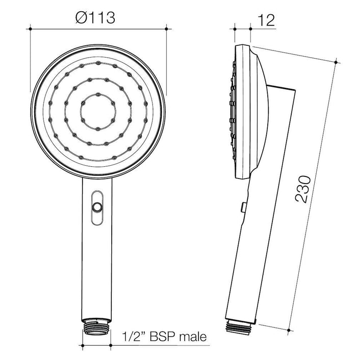 Caroma Urbane II Hand Shower (Handset Only) - Chrome-99643C4E-blue-leaf-bathware