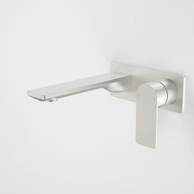 Caroma Urbane II Wall Basin/Bath Mixer Square Plate - Brushed Nickel-99632BN6A-blue-leaf-bathware