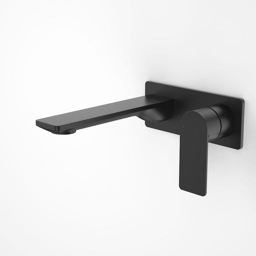 Caroma Urbane II Wall Basin/Bath Mixer Square Plate - Matte Black-99632B6A-blue-leaf-bathware