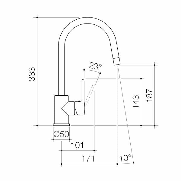 Caroma Cirrus Sink Mixer - Lead Free - Chrome