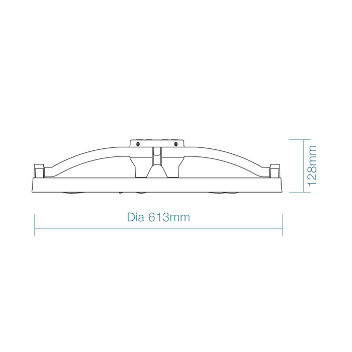Martec Catalina DC 21″ Smart Ceiling Fan With Remote Control + LED Light - Matt Black - Technical Drawing