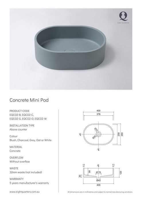 Eight Quarters Concrete Mini Pod