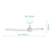 Martec Cordoba DC 52″ Smart Ceiling Fan With WIFI Remote Control + LED light - Matt White - Technical Drawing