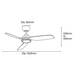 Martec Daytona DC 52″ Smart Ceiling Fan With WIFI Remote Control + LED light - Technical Drawing
