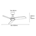 Martec Daytona DC 52″ Smart Ceiling Fan With WIFI Remote Control - Technical Drawing