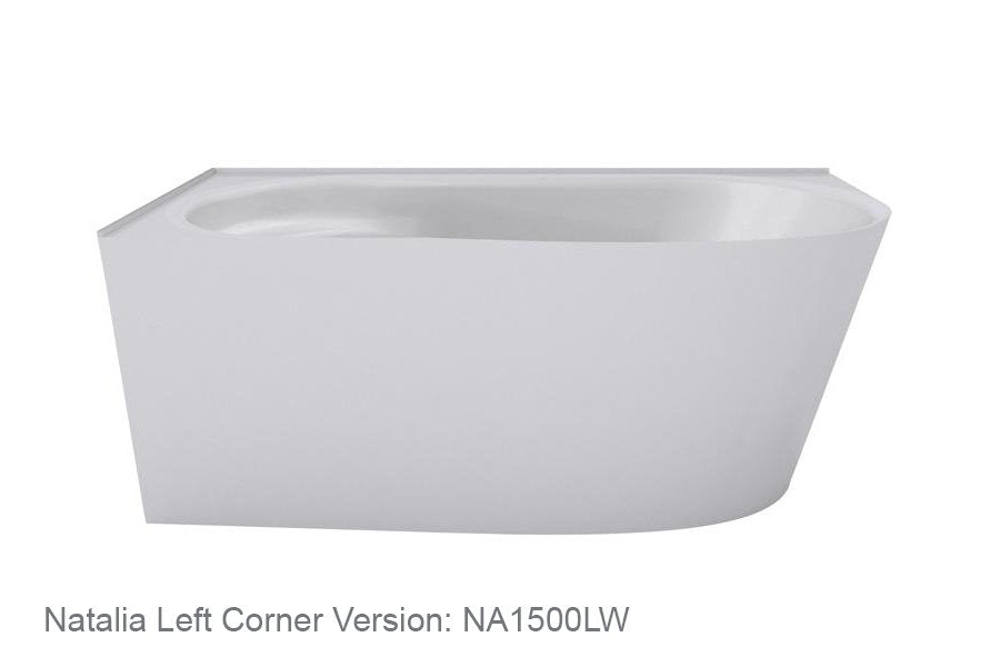 Decina Natalia 1500 Back-To-Corner Bath-blue-leaf-bathware