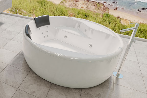 Decina Orion Freestanding Spa Bath - 16 Jet-ORFS1570FSDVSPA-blue-leaf-bathware