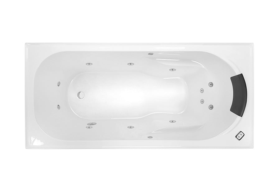 Decina Prima 1520 Contour 12 Jet Spa Bath-PR1510CNSPAWC-blue-leaf-bathware