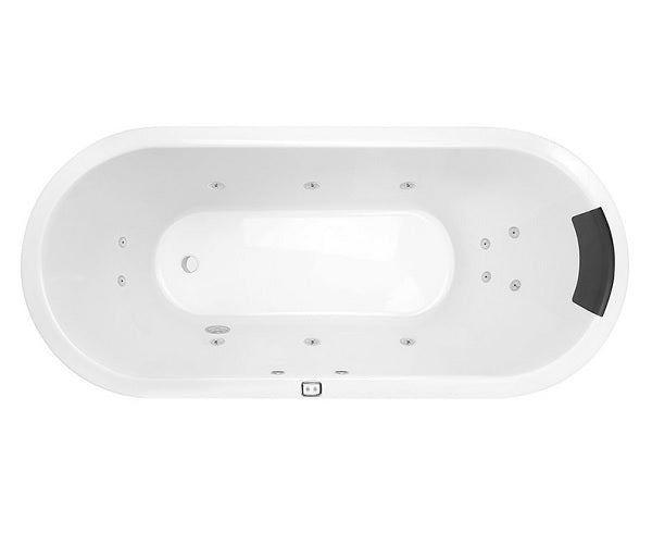 Decina Uno 1700 Contour 12 Jet Spa Bath-UN1700CNSPAWC-blue-leaf-bathware