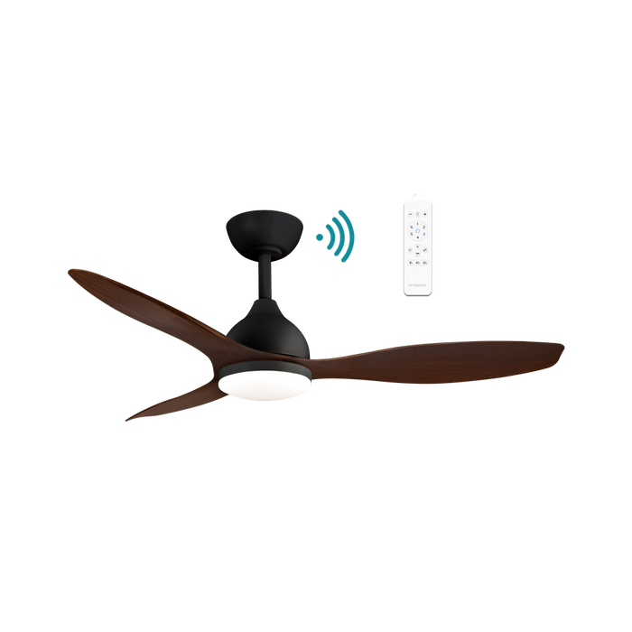 Martec Elite DC 48″ Smart Ceiling Fan With WIFI Remote Control + LED light - Matt Black / Walnut