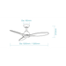 Martec Elite DC 48″ Smart Ceiling Fan With WIFI Remote Control - Matt Black - Technical Drawing