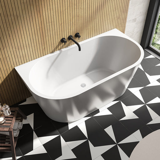 Elivia Back to Wall Bath - Matt White-blue-leaf-bathware