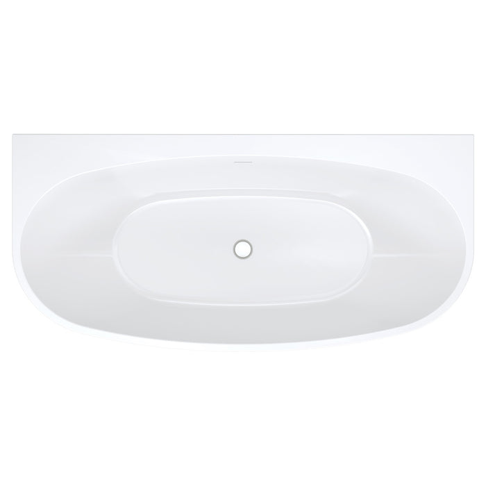 Fienza Keeto Back-To-Wall Acrylic Bath with Overflow, 1700mm