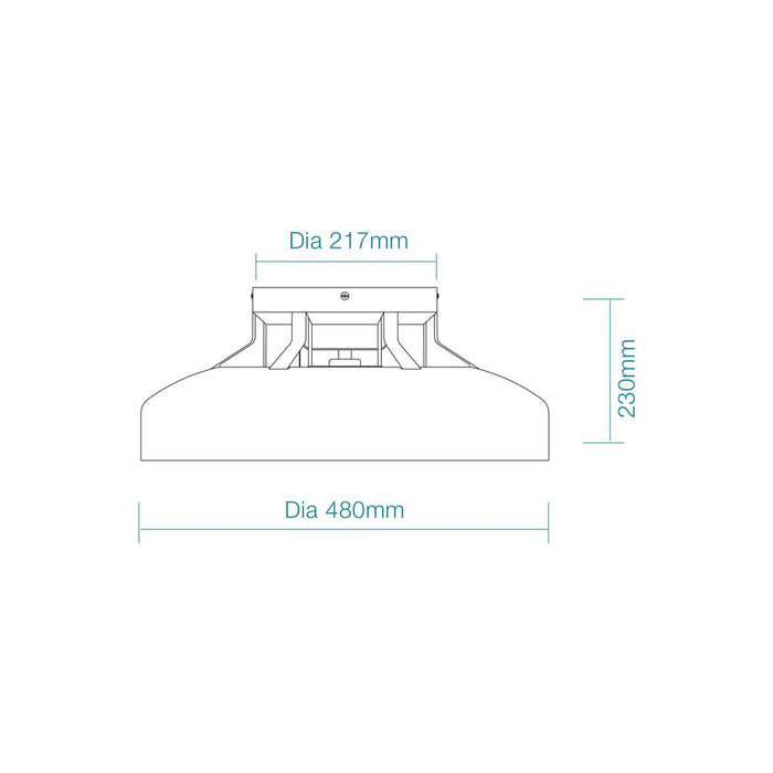 Martec Fantom DC Bladeless Smart Ceiling Fan With WIFI Remote Control + LED light - Technical Drawing