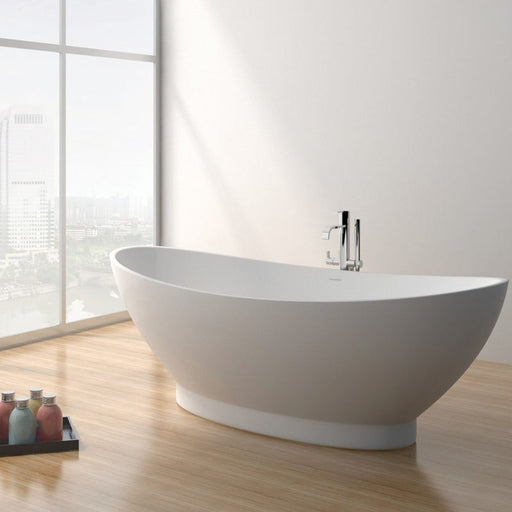 Fienza Antonia Solid Surface Bath 1550mm - Matte White-ST19-blue-leaf-bathware