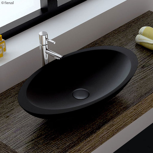 Fienza Bahama Matte Black Solid Surface Basin-CSB01-MB-blue-leaf-bathware