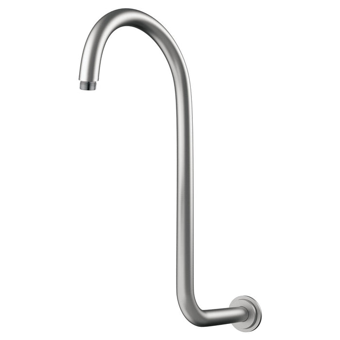 Fienza Classical Fixed Swan-Neck Arm - Brushed Nickel-422116BN-blue-leaf-bathware