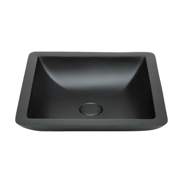 Fienza Classique 420 Matte Black Solid Surface Above Counter Basin-CSB02-MB-blue-leaf-bathware