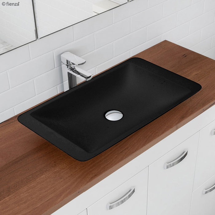 Fienza Classique 600 Matte Black Solid Surface Basin-CSB03-MB-blue-leaf-bathware