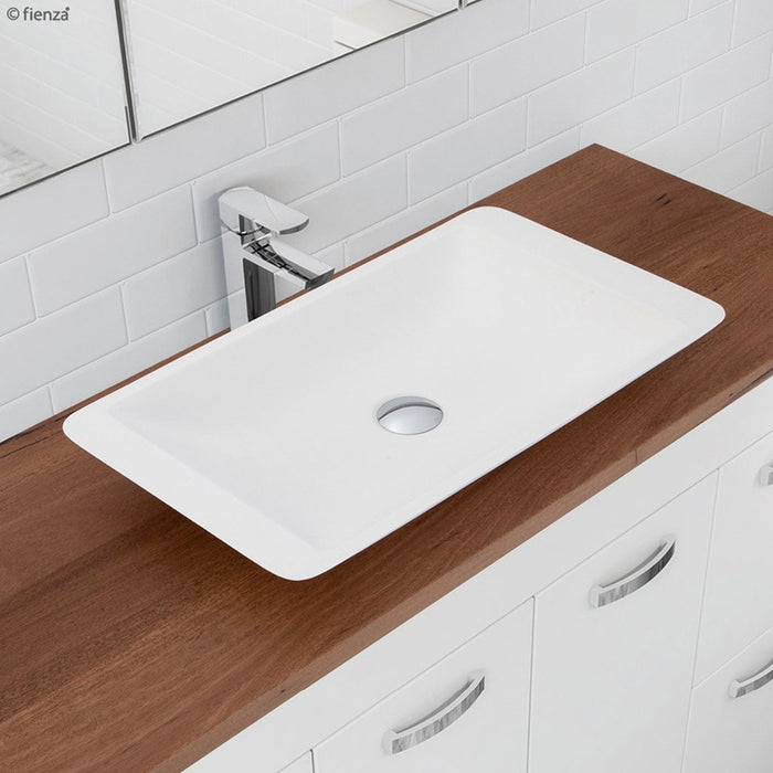 Fienza Classique 600 Matte White Solid Surface Basin-CSB03-blue-leaf-bathware