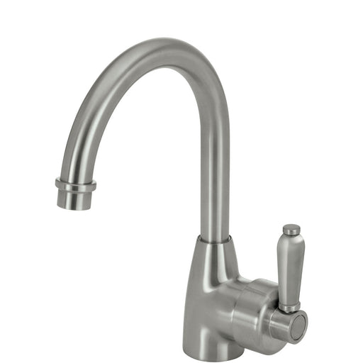 Fienza Eleanor Gooseneck Basin Mixer - Brushed Nickel / Brushed Nickel-202104NN-blue-leaf-bathware