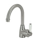 Fienza Eleanor Gooseneck Basin Mixer - Brushed Nickel / Ceramic-202104BN-blue-leaf-bathware