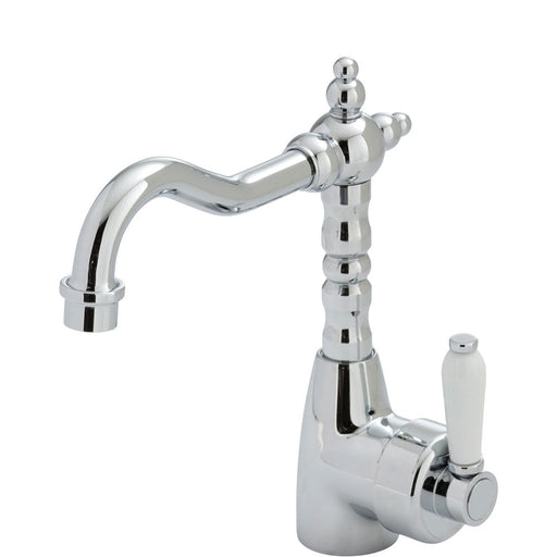 Fienza Eleanor Shepherds Crook Basin Mixer - Chrome / Ceramic-202103-blue-leaf-bathware