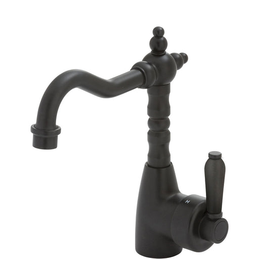 Fienza Eleanor Shepherds Crook Basin Mixer - Matte Black / Matte Black-202103BL-blue-leaf-bathware