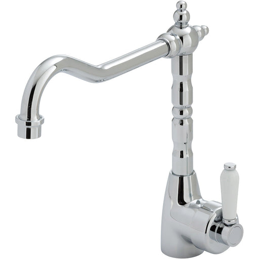 Fienza Eleanor Shepherds Crook Sink Mixer - Chrome / Ceramic-202105-blue-leaf-bathware