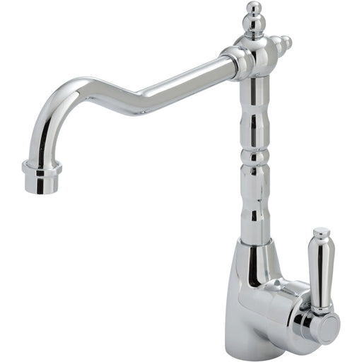 Fienza Eleanor Shepherds Crook Sink Mixer - Chrome / Chrome-202105CC-blue-leaf-bathware