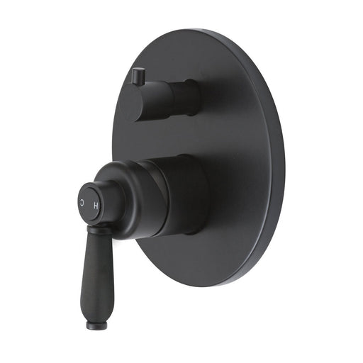 Fienza Eleanor Wall Mixer Diverter - Matte Black / Matte Black-202102BL-blue-leaf-bathware