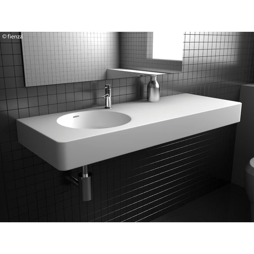 Fienza Encanto 1200 Solid Surface Wall-Hung Basin - Left-Hand Bowl-blue-leaf-bathware