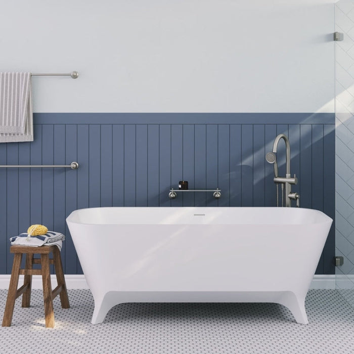 Fienza Hampton Solid Surface Bath 1600mm - Matte White-ST17-blue-leaf-bathware