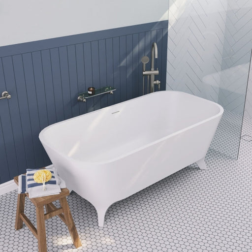 Fienza Hampton Solid Surface Bath 1600mm - Matte White-ST17-blue-leaf-bathware