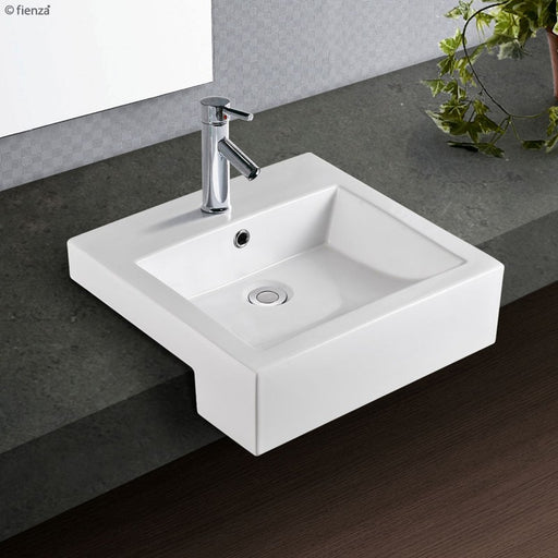 Fienza Jacinta Semi-Recessed Basin-blue-leaf-bathware