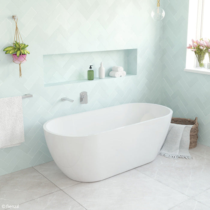 Fienza Koko 1680mm Freestanding Bath - White Matte-FR11775-blue-leaf-bathware