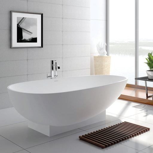 Fienza Lagoona Solid Surface Bath 1810mm - Matte White-ST04-blue-leaf-bathware