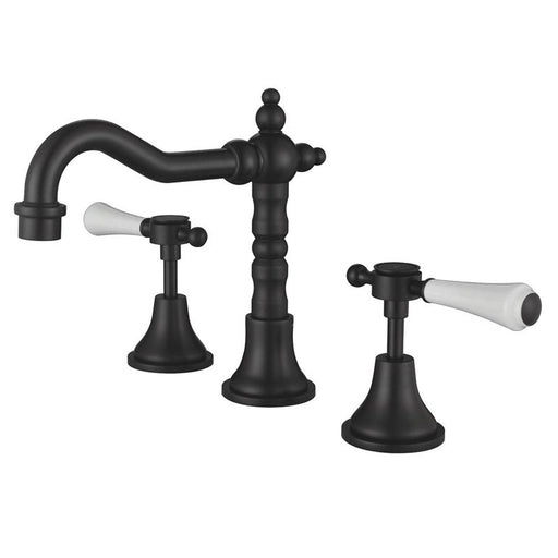 Fienza Lillian Lever Basin Set - Black Matte-339101BK-blue-leaf-bathware