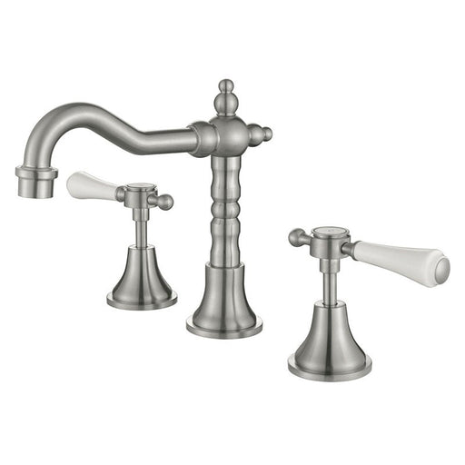 Fienza Lillian Lever Basin Set - Brushed Nickel-339101BN-blue-leaf-bathware